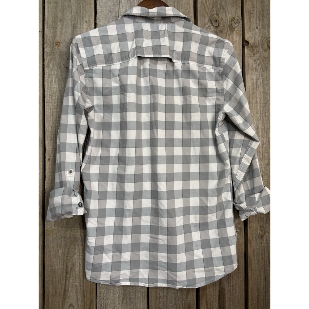 Wrangler Plaid Western Shirt 🤠 Gray Check Button Up • Men's S / Unisex - Picture 3 of 5